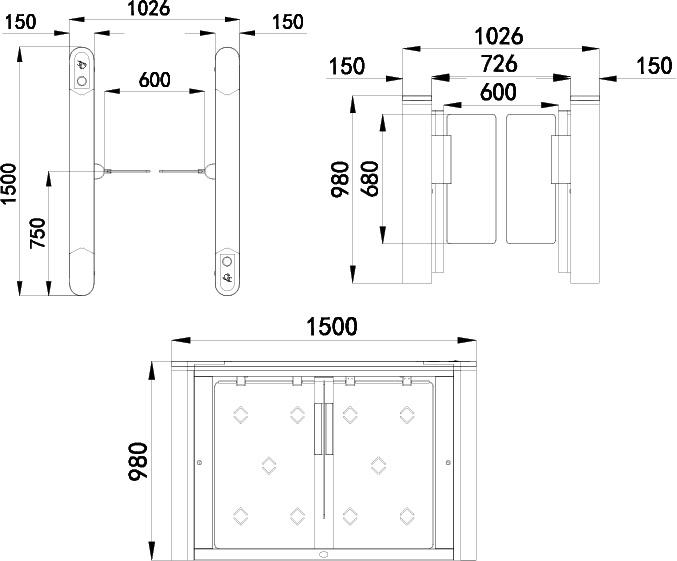 Porte à grande vitesse de barrière de tourniquet de sécurité de conception esthétique pour l'entrée 2 d'immeuble de bureaux